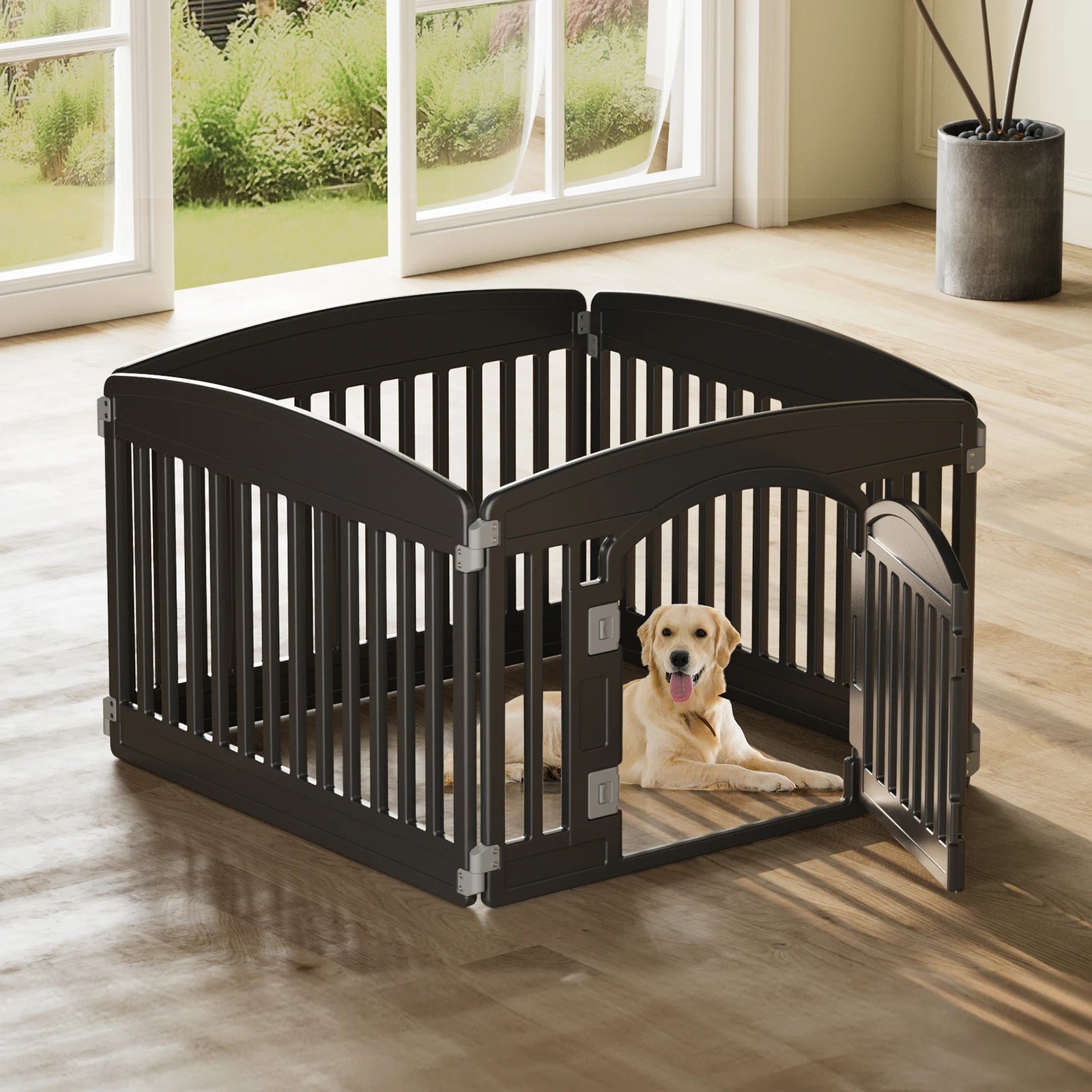 Plastic Dog Playpen 6 Panel 24IN Expandable Durable Fence