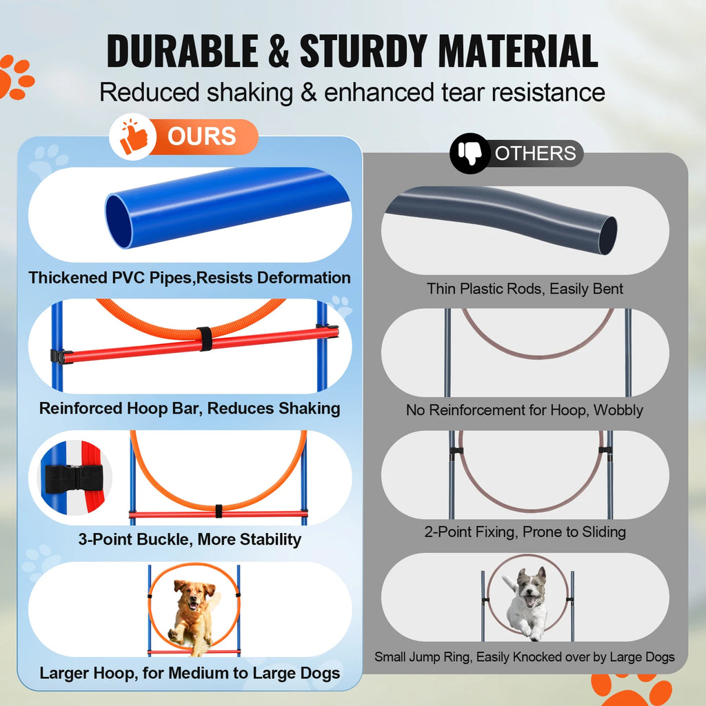 Dog Agility Training Equipment 4 PCS Set with Adjustable High