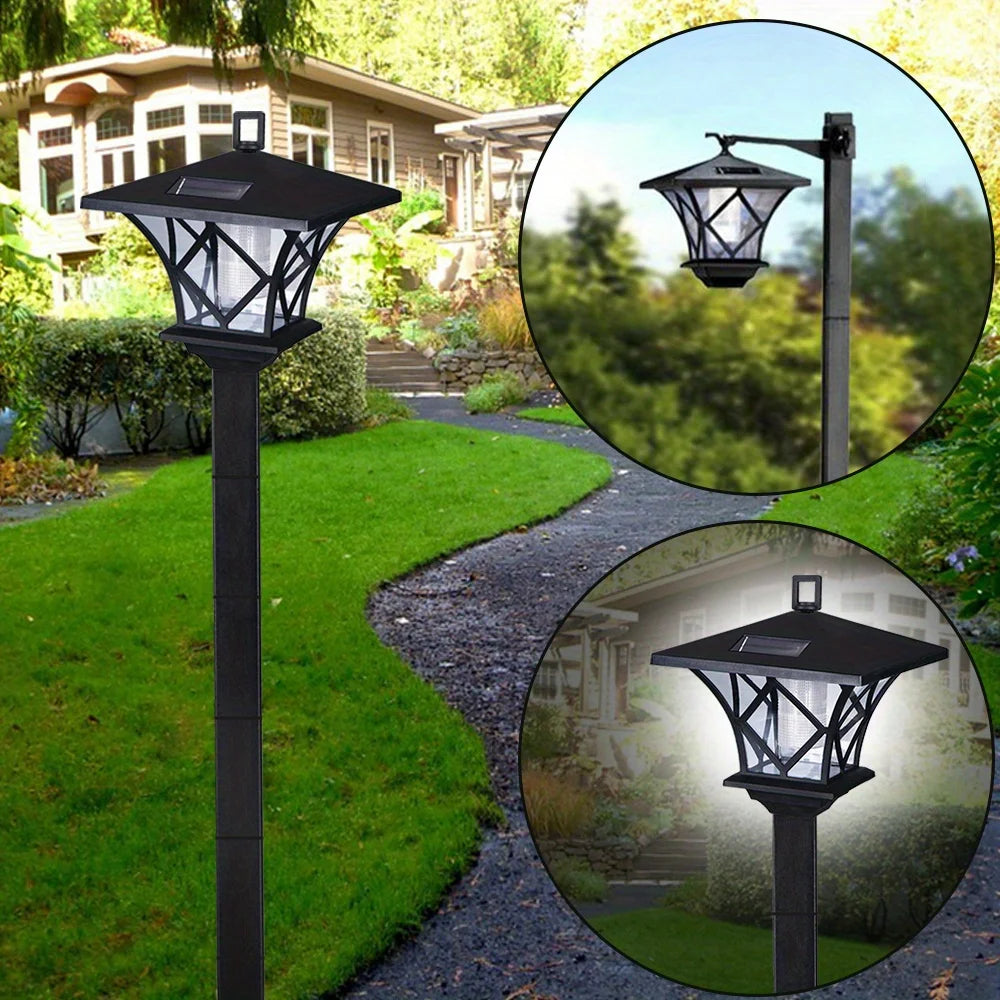 Solar Light Pole Waterproof Lamp Post Vintage Street Lights