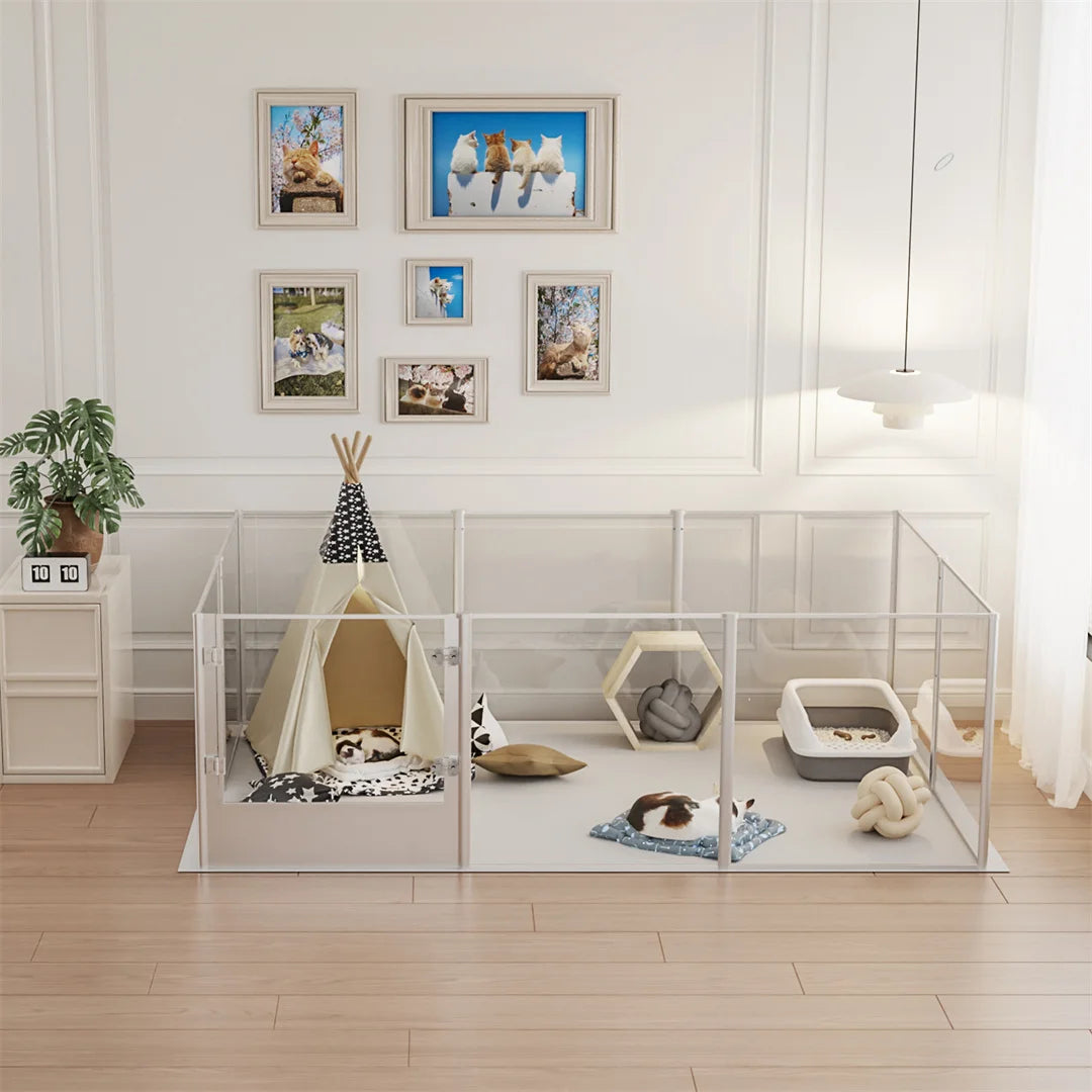 180cm Whelping Playpen Clear Acrylic Dog Exercise Fence
