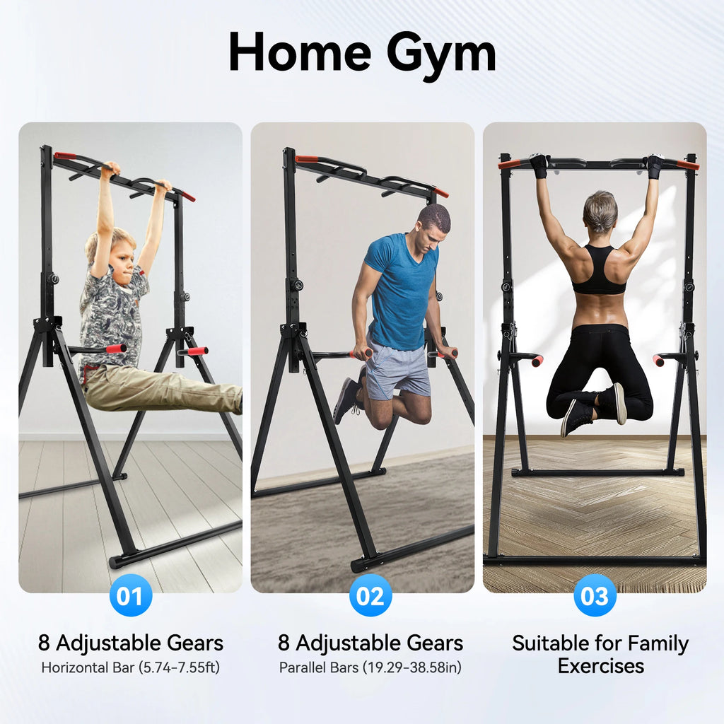 Adjustable Pull Up Bar, 200kg Load Foldable Home Gym