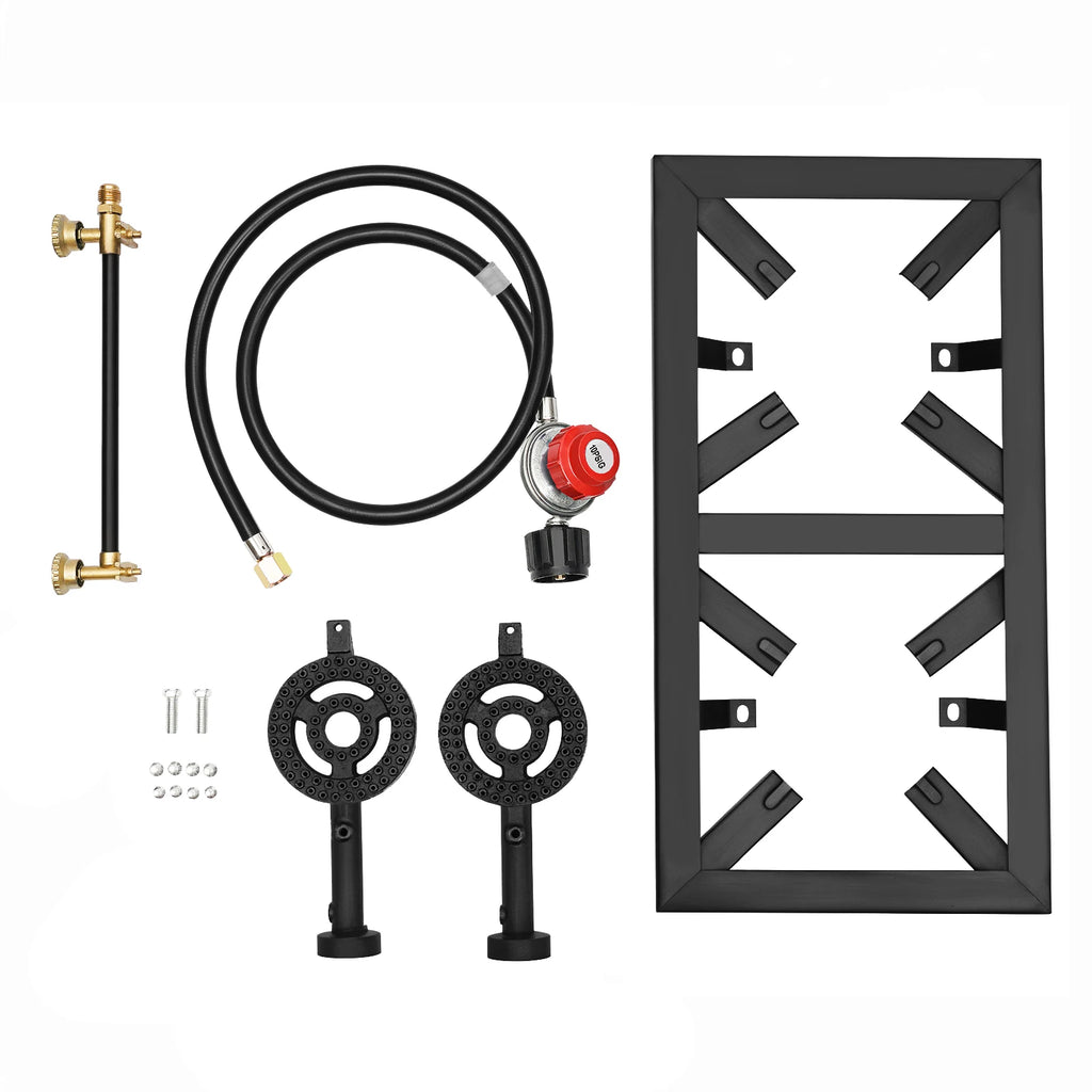 Portable Double Burner Outdoor Gas Stove Propane Cooker