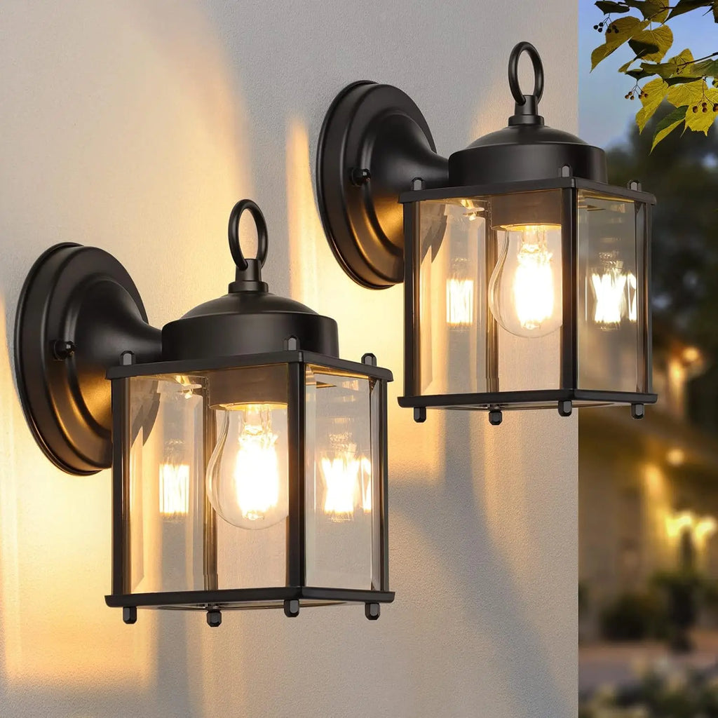 Outdoor Wall Lantern Waterproof Wall Sconce Light Fixtures Black