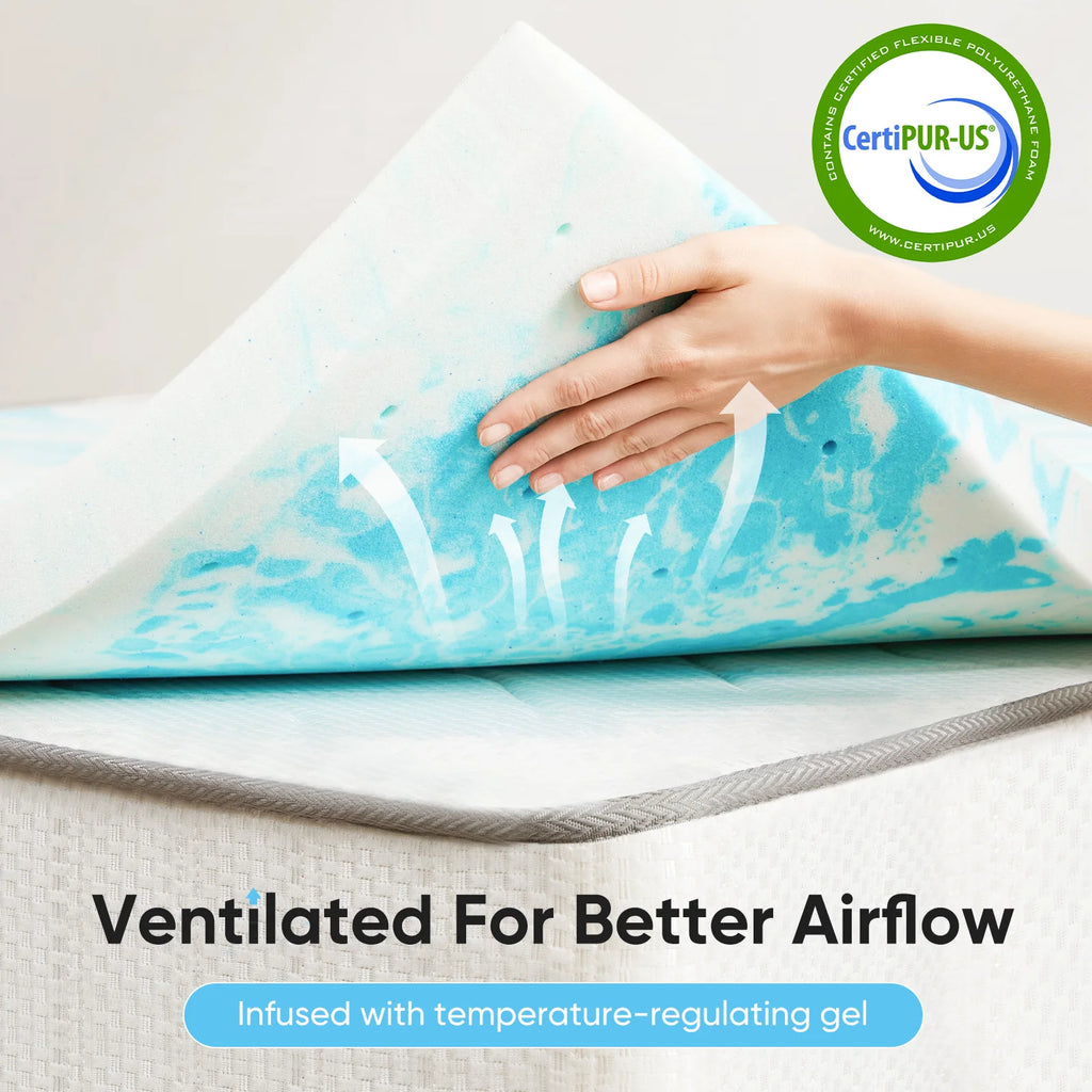 2-3 Inch Gel Memory Foam Mattress Topper