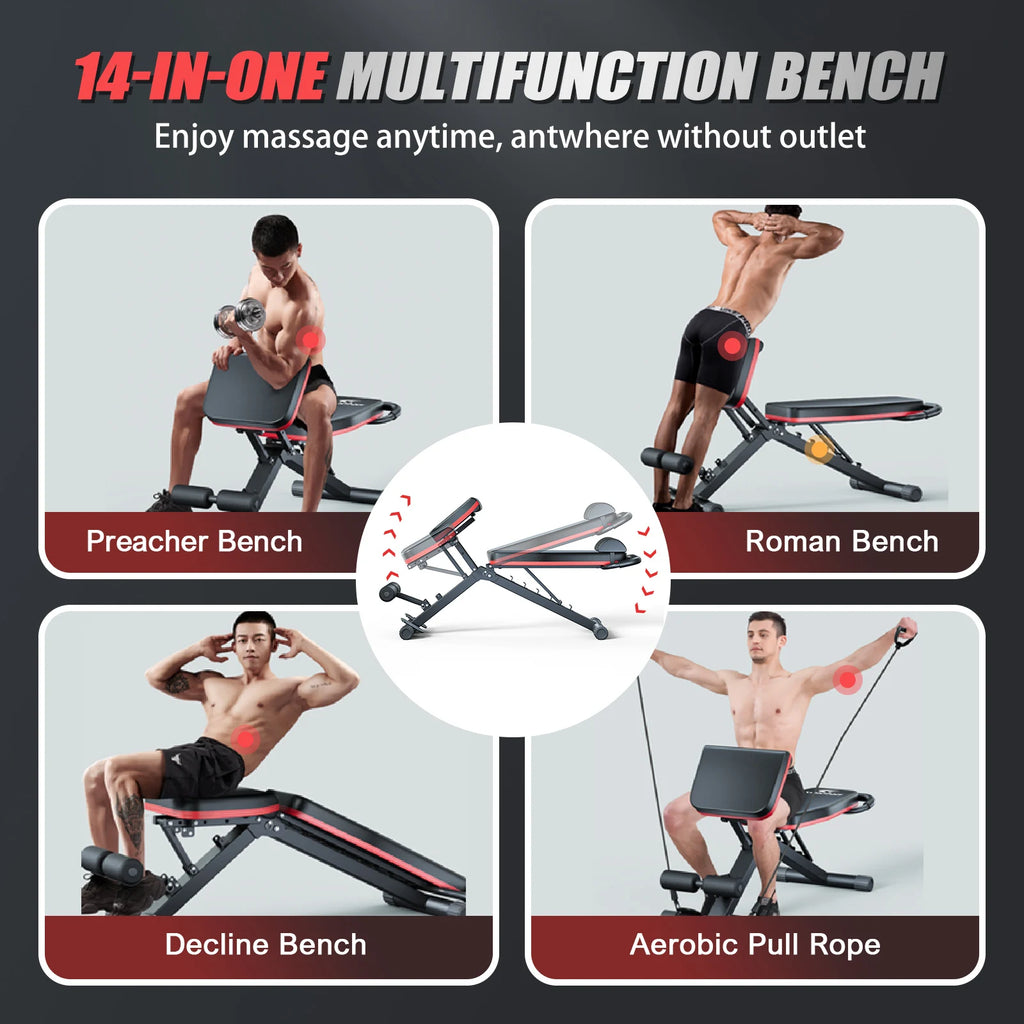 Weight Bench Foldable 14-in-1 Dumbbell Bench 1000lbs