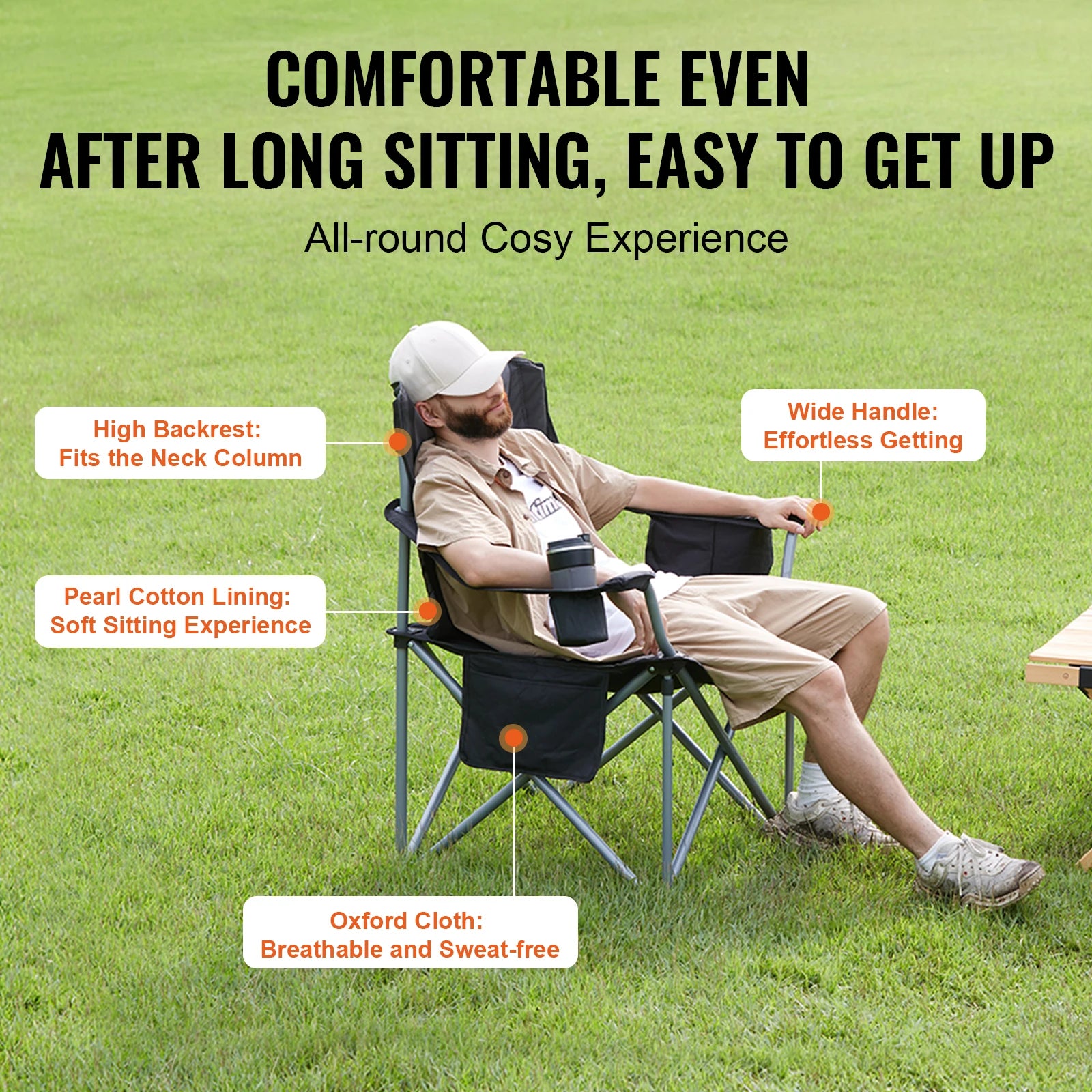 SucceBuy  Camping Folding Chair for Adults And Picnics
