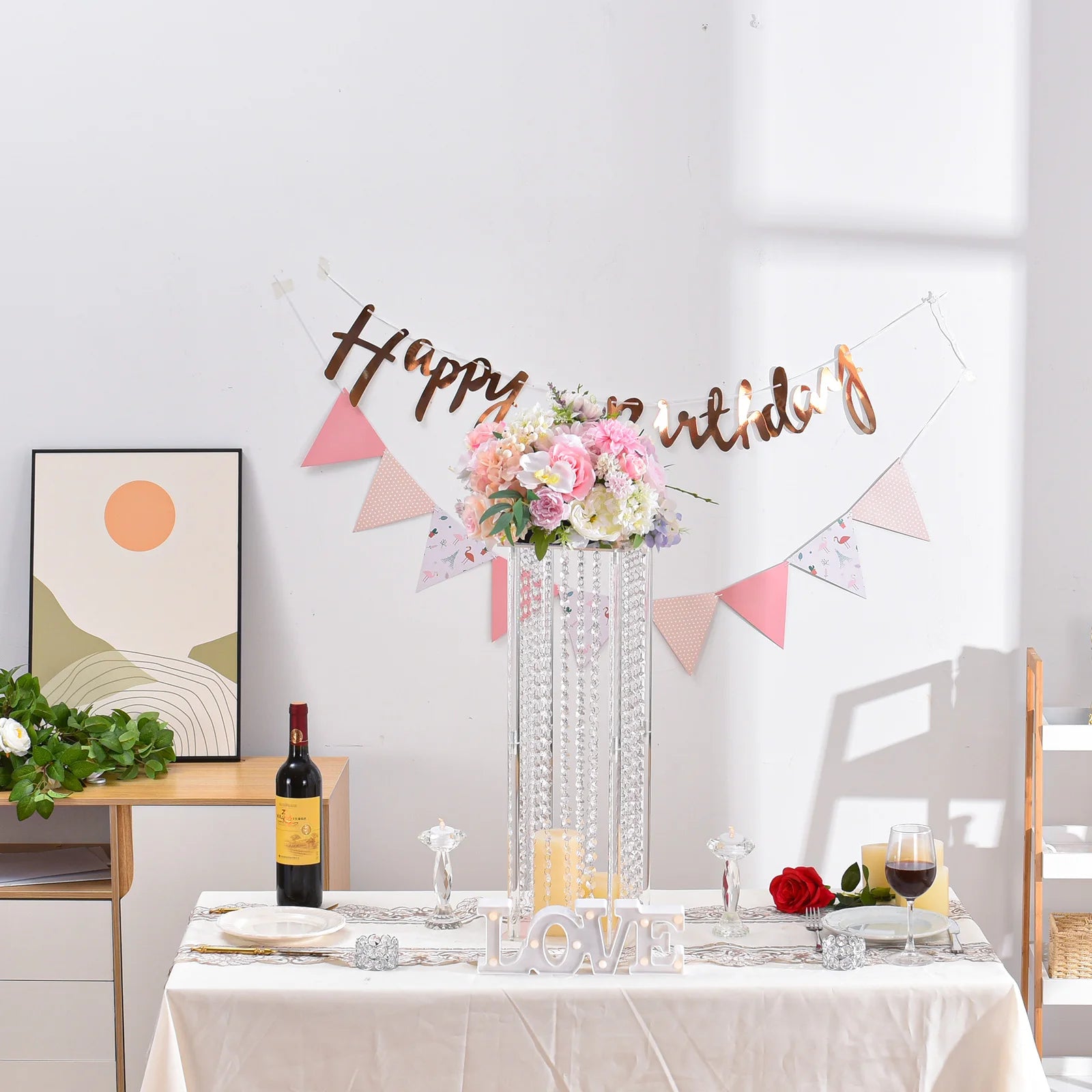 4Pcs Wedding Flower Stand Clear Floor Vase