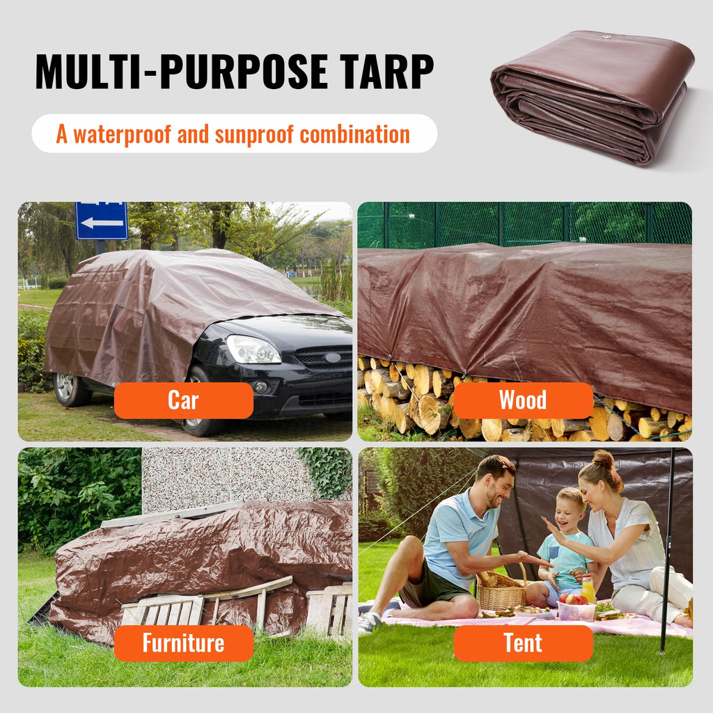 Heavy Duty Tarp Waterproof Tear Proof Poly Plastic Cover